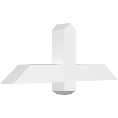 Ekena Millwork Eugene Architectural Grade PVC Gable Bracket, 36"W x 13 1/2"H x 4"D x 4"F, 9/12 Pitch GBP036X14X0404EUG00